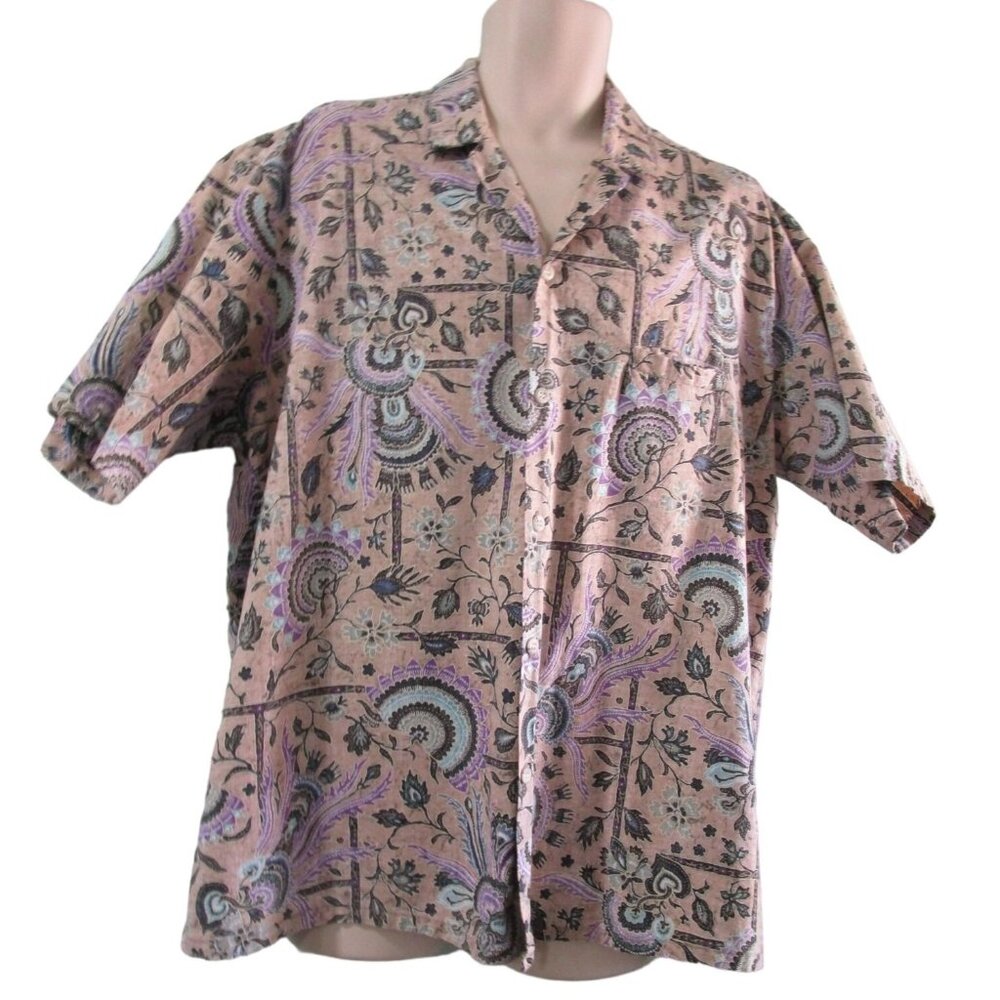 Barefoot in Paradise 2XL Mens Reverse Print Vintage Island Hawaiian Shirt USA